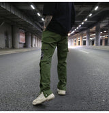 mens casual hip hop joggers side button trouser elastic waist drawstring sweatpants 2019 new cargo pockets streetwear man pants unique joggers style 2433