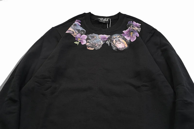 New Baolideng High Men Rottweiler Flower Gentleman Hoodies Hoody Hoode