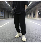 high street loose fit drawstring pants casual spring new trousers black sportswear jogger pants fashion hip hop clothing for men unique joggers style 1503