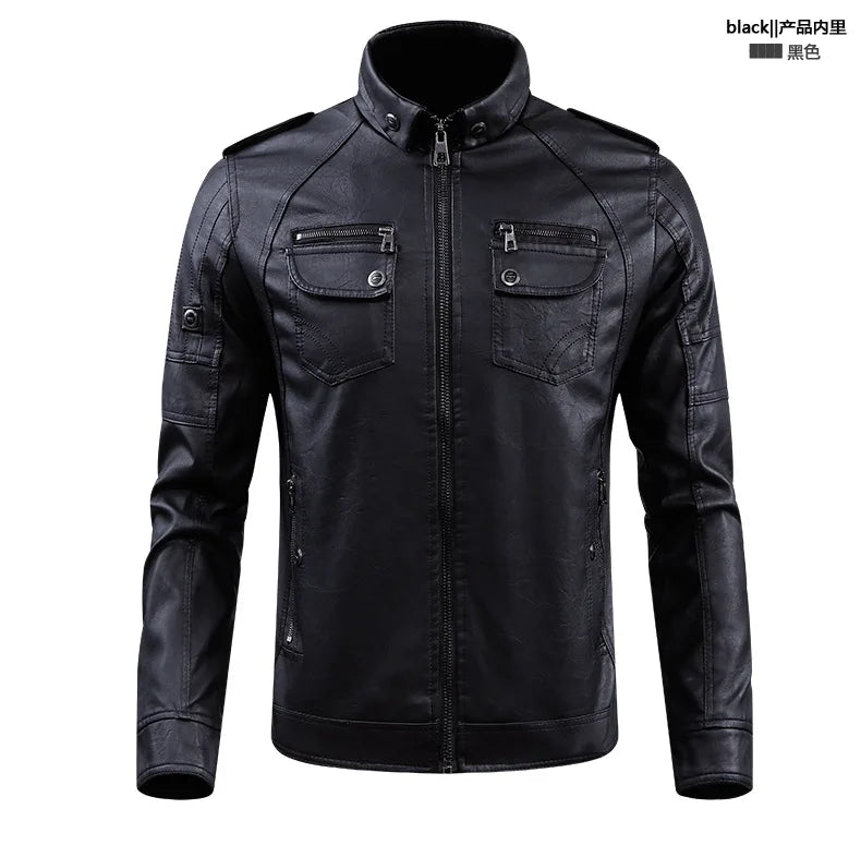 trendy coat featuring mens leather jacket fashion stand collar locomotive coat new winter casual plus size motorcycle jacket male warm biker outerwear design – premium quality jacket for men