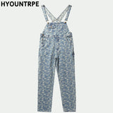 hip hop denim suspender trousers 2019 spring mens new fashion embroidery denim jeans jumpsuit loose straight casual pants unique jeans style 869