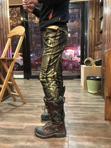 designer metal printed punk style jeans for men motorcycle vintage zipper hip hop coated pants 2018 new streetwear biker pants unique jeans style 2231
