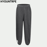 high street loose fit drawstring pants casual spring new trousers black sportswear jogger pants fashion hip hop clothing for men casual joggers