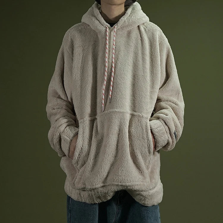Warm Hoodies Mens 2018 Autumn Winter Hairy Sweatshirts Hip Hop Casual