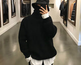 varsity flame pullover for men with bold graphic knit design, perfect for 2025 fashion, street fashion menswear trend for sea
