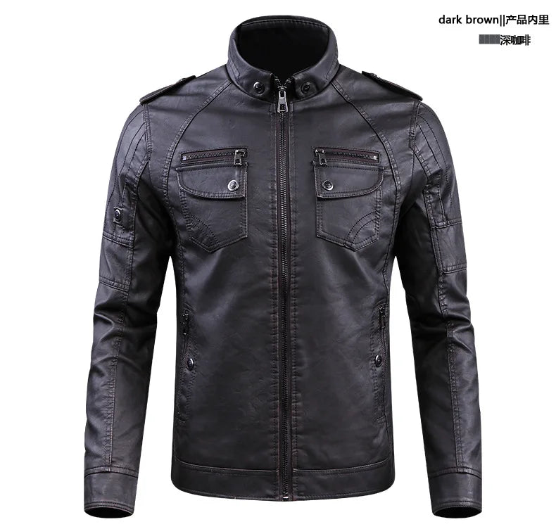 streetwear jacket featuring mens leather jacket fashion stand collar locomotive coat new winter casual plus size motorcycle jacket male warm biker outerwear design – premium quality jacket for men