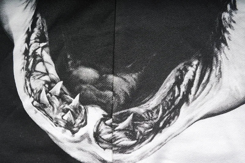 New Baolideng High Men Shark Teeth Yin Yang Hoodies Hoody Hooded Sweat