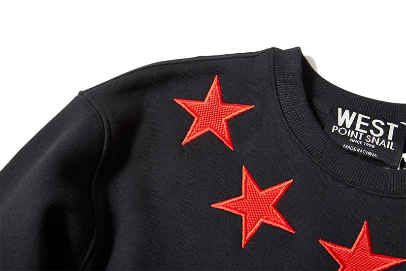New 2018 Men Embroidered Stars Stripes Hoodies Hoody Hooded Sweatshirt