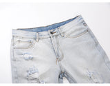 bottom zipper knee holes denim jeans destroyed ripped slim mens biker jeans new men fashion streetwear hip hop pants joggers unique joggers style 3408