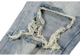 high street fashion destroyed jeans mens knee hole patchwork plaid ripped slim biker jeans new hip hop zipper pants joggers unique joggers style 4220
