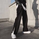 bottom zipper wide leg pants mens fashion straight trousers new loose hip hop streetwear men casual spring summer long pant unique default style 2303