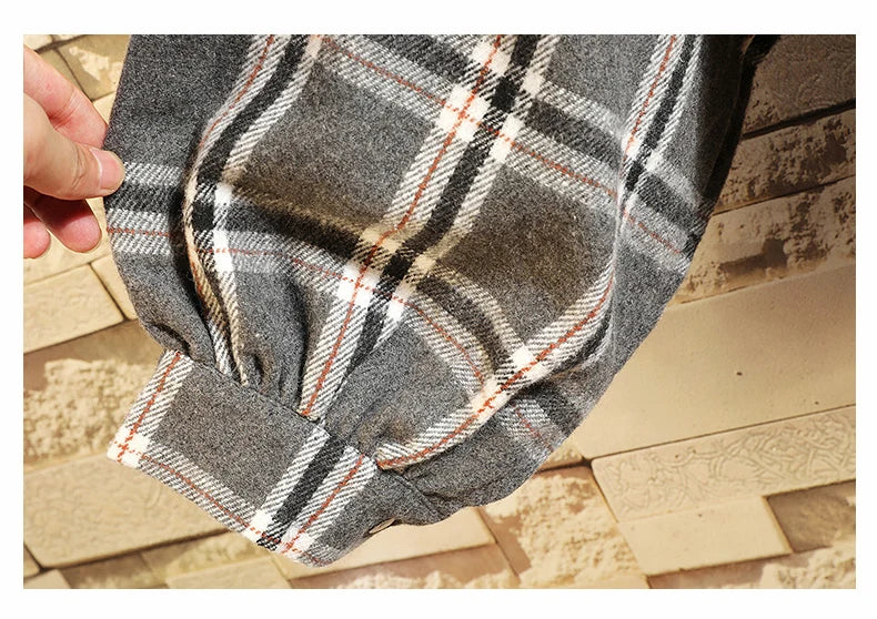LAPPSTER Y2k Harajuku Harajuku Plaid Shirt 2023 Man Streetwear Fleece Shirts Long Sleeve Mens Vintage Korean Fashions Clothes