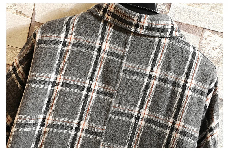 Y2k Harajuku Harajuku Plaid Shirt 2023 Man Streetwear Fleece Shirts Long Sleeve Mens Vintage Korean Fashions Clothes