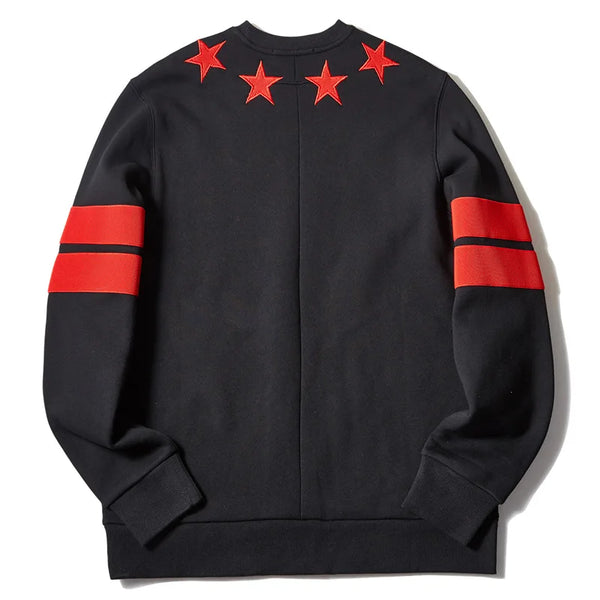 New 2018 Men Embroidered Stars Stripes Hoodies Hoody Hooded Sweatshirt