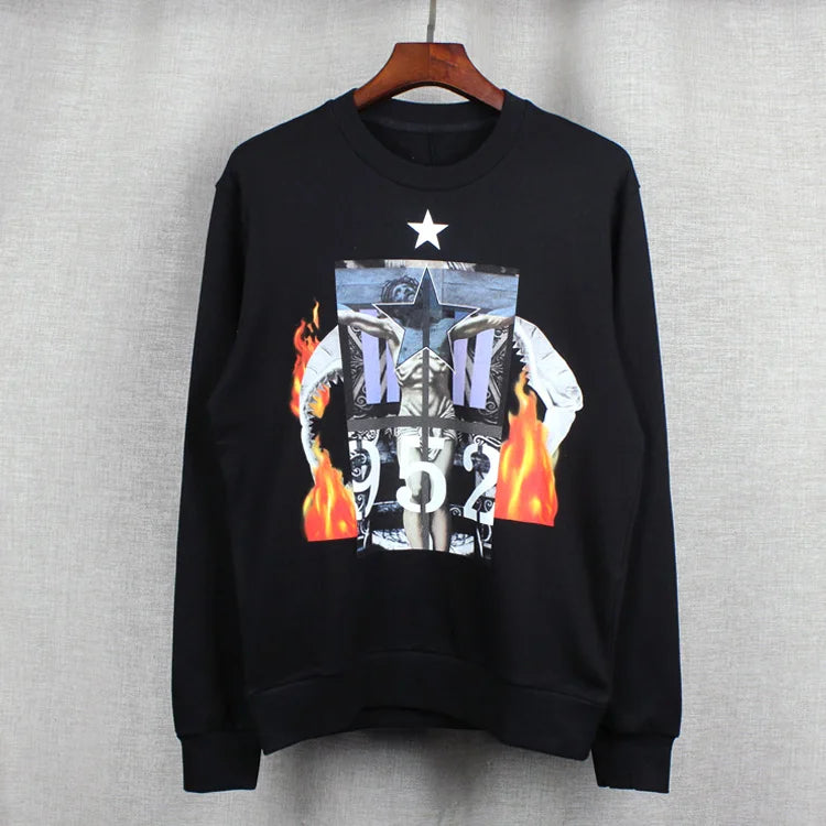 New High Flame Cross Jesus Star Unisex Hoodies Hoody Hooded Sweatshirt