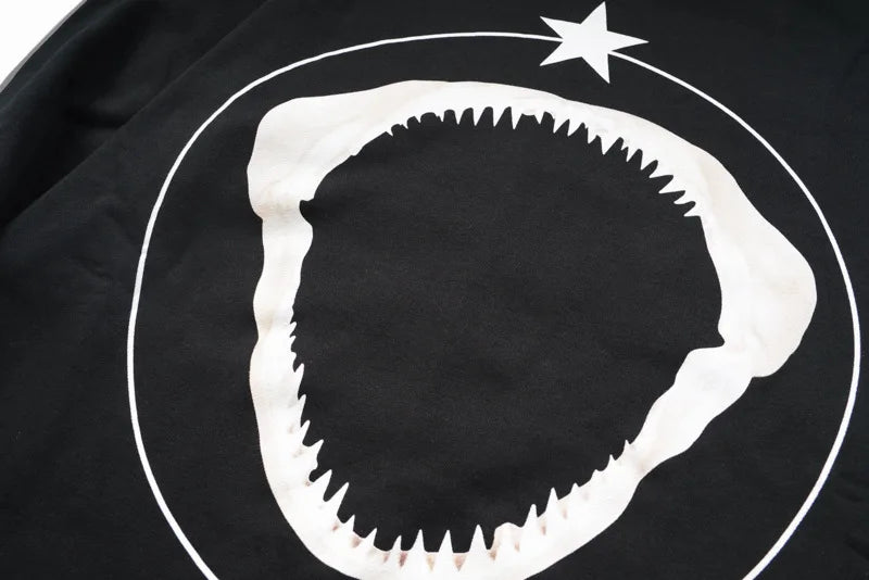 New 2019 Men Shark Teeth Bone Gentleman Hoodies Hoody Hooded Sweatshir
