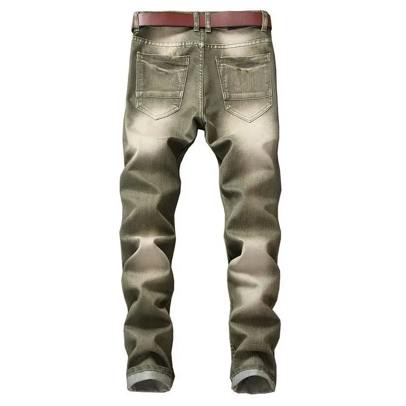 fashion ripped biker jeans denim distressed trousers slim fit zippers hip hop jeans motorcycle pants casual streetwear for men unique jeans style 1922