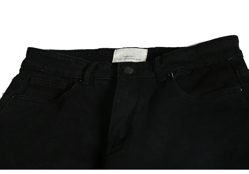knee patchwork jeans for men hip hop skinny biker taped jean trousers slim fit black denim pants fashion streetwear jogger unique joggers style 960