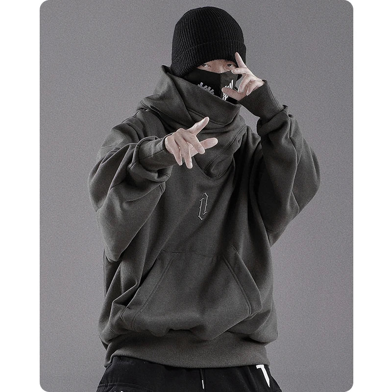 Autumn Winter High Collar Hoodie Loose Comfortable Mens Clothes Haraju