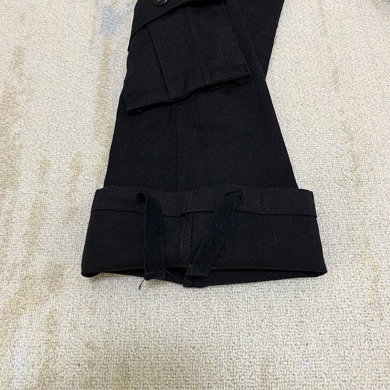 mens high street smilely loose cargo pants casual zipper straight jeans hip hop side pockets loose fit streetwear casual joggers unique joggers style 3496