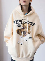 Gonthwid Men Hip Hop Hoodie Sweatshirt Streetwear Funny Bear Print Hoo