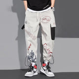 men pants spring and autumn cargo pants man fashion hip hop casual pants loose korean drawstring men joggers sweatpants sporty tapered joggers