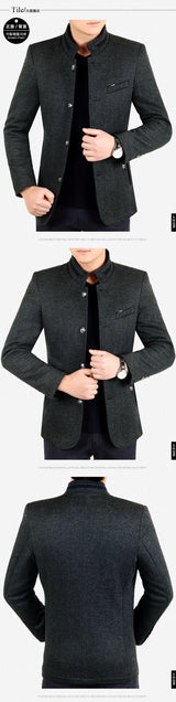 Autumn Winter Wool Coat Men Leisure Long Woolen Coats Men&#39;s Pure Color Business Casual Fashion Jackets Men Wool Overcoat Outwear