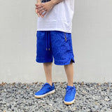 hip hop loose shorts elastic waist pants fashion printed zipper pocket half pants mens drewstring casual sportswear pant joggers casual joggers