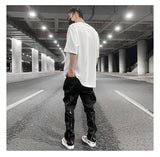 fashion back zipper loose zipper cargo straight pants new summer streetwear pants trousers mens harajuku casual pants joggers unique joggers style 32