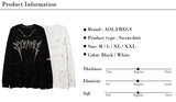 Aolamegs Sweatshirt Men Diamond Letter Inkjet Printed Fashion Chain O-Neck Pullover Autumn High Street All-match Cool Streetwear