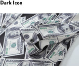 Dark Icon US Dollar Full Printed Shirts Men Turn-down Collar Casual Men's Shirt Logn Sleeve Man Clothing