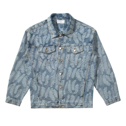 winter street style featuring hip hop denim jeans jacket coat fashion feathers embroidery jeans coats high street outerwear streetwear jackets mens clothing design – premium quality jacket for men