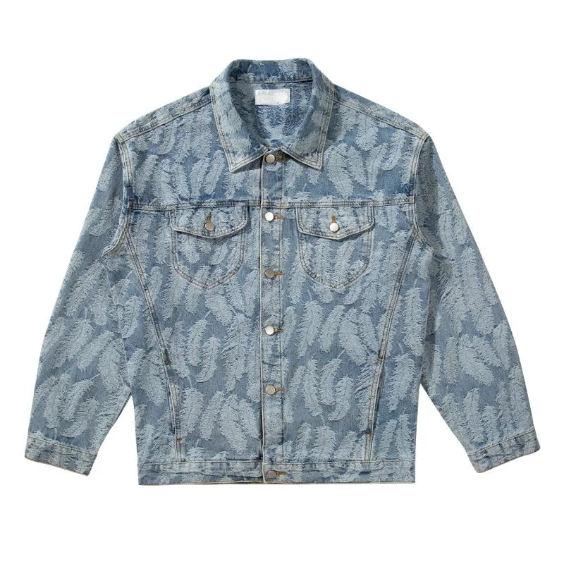 winter street style featuring hip hop denim jeans jacket coat fashion feathers embroidery jeans coats high street outerwear streetwear jackets mens clothing design – premium quality jacket for men