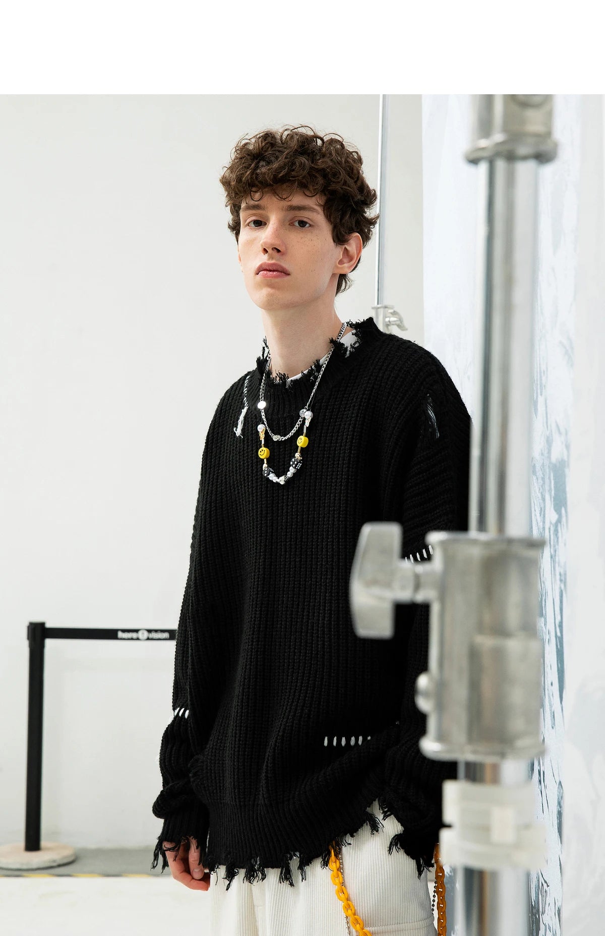 grunge oversized flame jumper built for warmth and edge, essential for winter street style, men’s streetwear clothing piece f