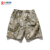 Rainbowtouches Fashion Brand Summer Men Loose Retro Printing Straight Leg Hip Hop Casual Comfortable Sport Tidal Current Shorts