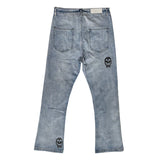 fashion skull printed denim jeans mens destoryed holes zipper flare jeans hip hop streetwear summer casual joggers jeans pants unique joggers style 3778