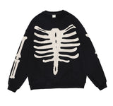 rainbowtouches men high street coat dark skeleton print oversized pullover graffiti halloween hoodie coats long sleeve t shirt - gothic aesthetic hoodie for winter, Y2K grunge street style, vintage look oversized hoodie