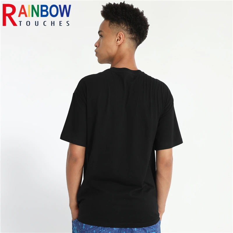 Trapwear Aesthetic piece – Rainbowtouhes T Shirt Men High Street Hip Hop Figure Face Pr