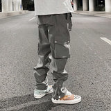 high street functional hip hop cargo pant harajuku fashionable multi pocket cargo trousers men women streetwear loose casual combat utility trousers