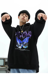 Men Hip Hop Hoodie Sweatshirt Butterfly Streetwear Harajuku Hoodie Pul