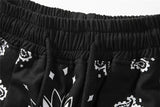 Hip Hop Loose Shorts Fashion Harajuku Printed Shorts Mens Summer Casual Elastic Waist Drewstring Streetwear Sportswear Joggers