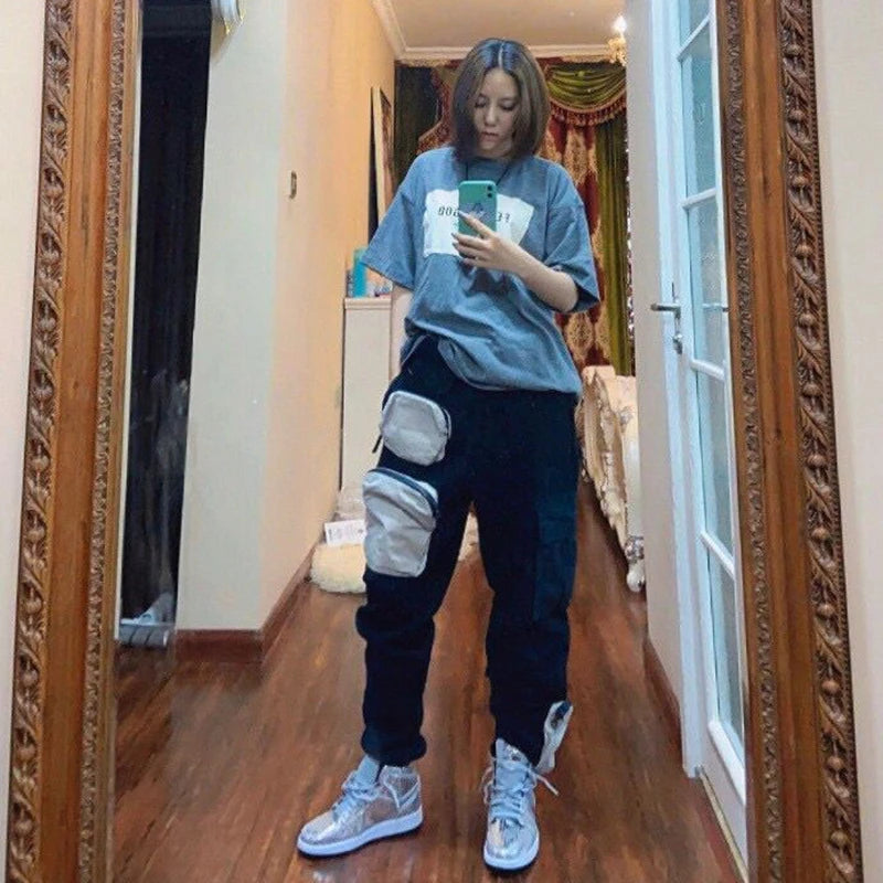 harajuku cactus jack streetwear joggers pockets sweatpants men and women oversize embroidery harem pants baggy casual trousesrs relaxed fit joggers