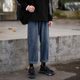 wide legs jeans men fashion retro solid color casual straight jean pants mens streetwear hip hop denim pants mens trousers m 3xl denim street jeans