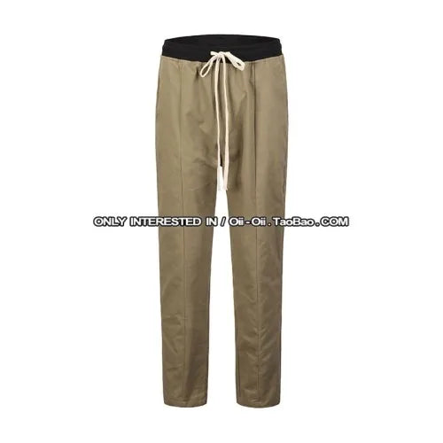 black khaki retro pants baggy high street mens joggers vintage straight trousers loose casual back pockets sweatpants for men unique joggers style 2844