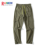 rainbowtouches new fashion classic brand mens cargo pants big pocket design trousers loose straight high street style overalls unique cargo style 3052