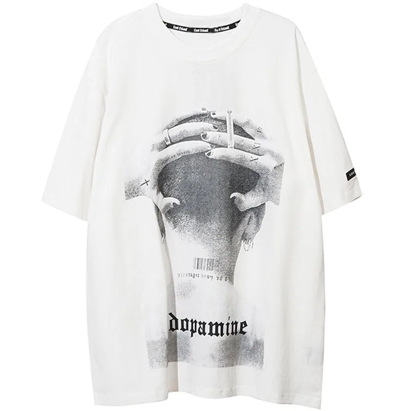 Skatercore Vintage t-shirt – Aolamegs Mens Tee Shirts High Street Cool Boy Printed Oversi