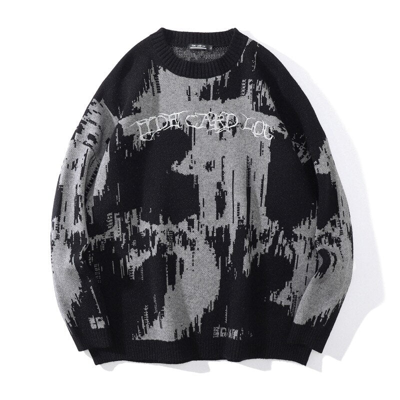 "Grey Waves" Unisex Men Women Streetwear Graphic Sweater Daulet Apparel