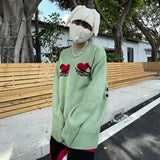 hip hop skull knitted oversized sweater men autumn winter o neck long sleeve pullover streetwear loose sweaters mens clothing urban wear with bold artwork, high quality cotton pullover, aesthetic street look hoodie