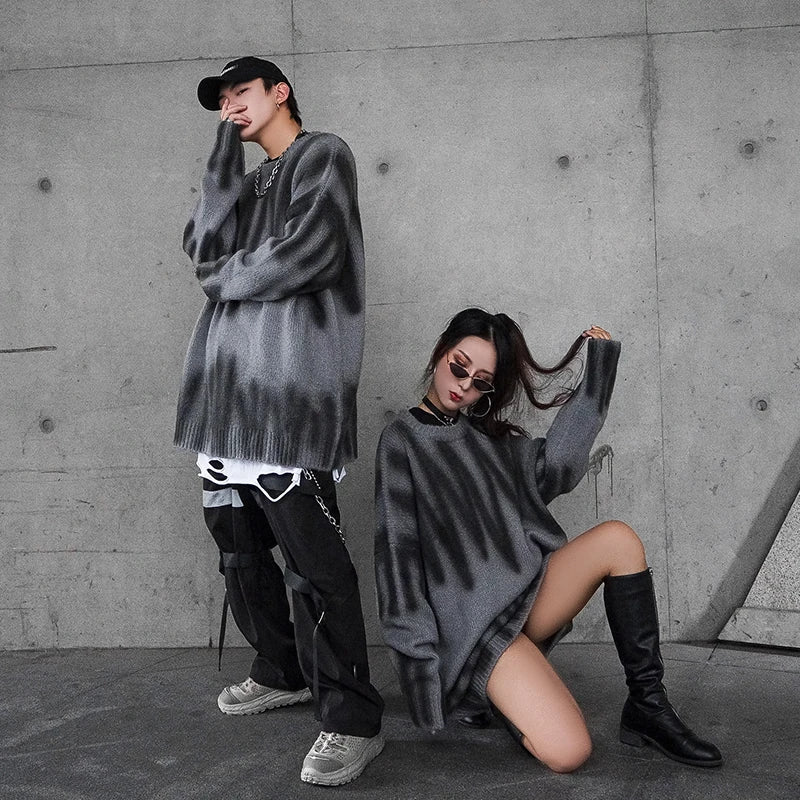 mens oversize sweater casual o neck knitted tops unisex autumn winter new fashion male warm hip hop loose streetwear sweaters streetwear fashion hoodie, trendy hip hop style outerwear, high quality cotton pullover