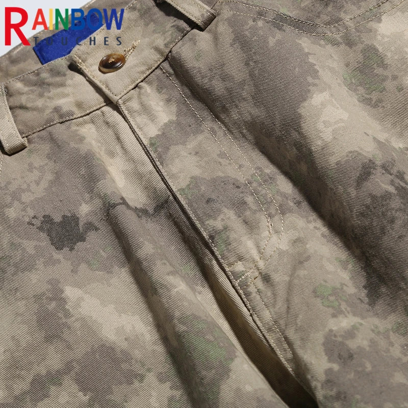 rainbowtouches 2022 tidal current brand mens pants high street fashion camouflage trousers loose tooling safari style overalls unique default style 5317
